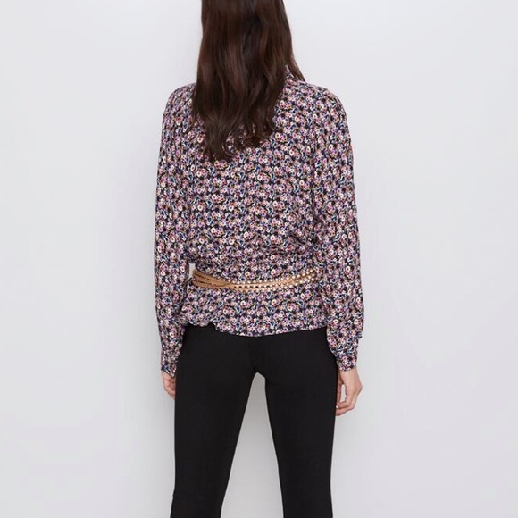 Zara floral print wrap blouse - Picture 3 of 6